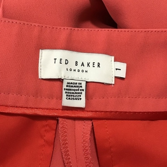 Ted Baker Sayakat Tailored Wide Leg Trouser in Coral Ted Baker Size 1. - Picture 8 of 10